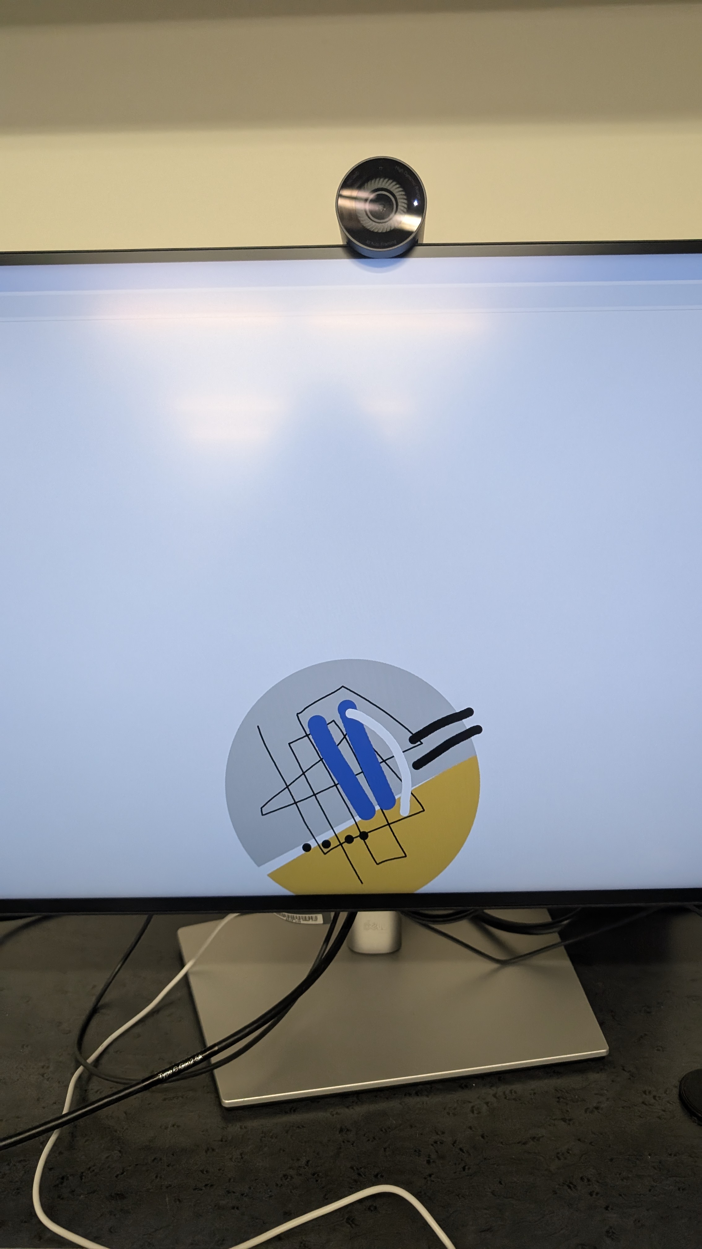 Photo of the setup of the camera and blazeface following along.