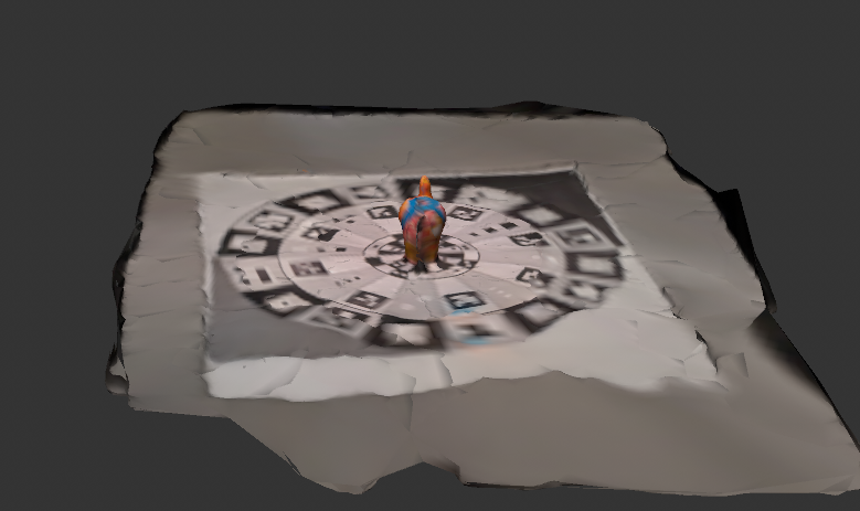 My elephant object imported into C4D. I needed to crop and edit it as the scanning paper was still included.