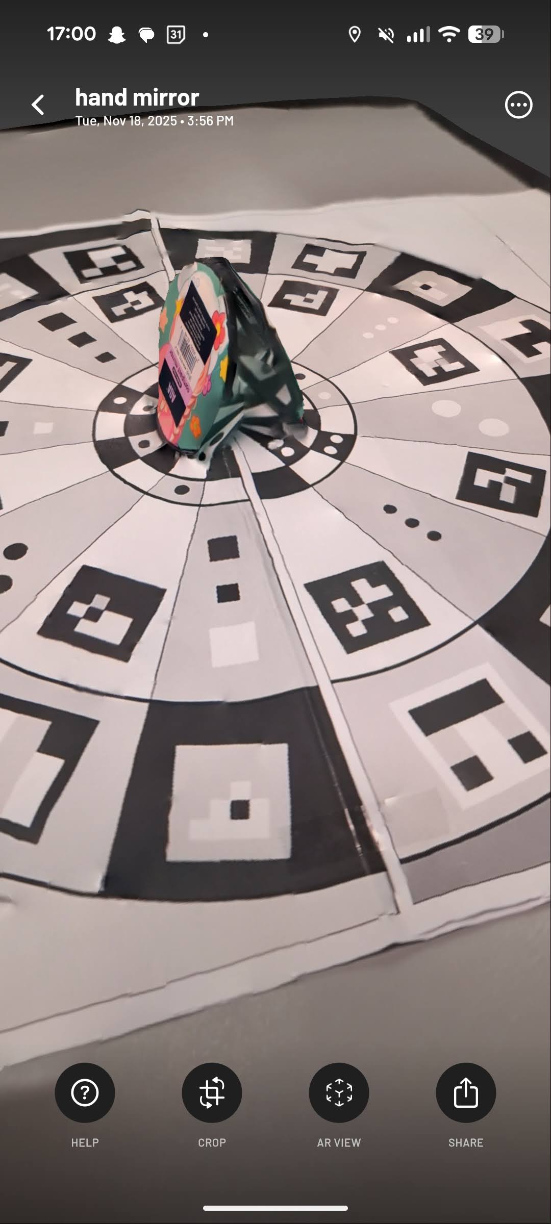 Screenshot of my first object in Scaniverse.